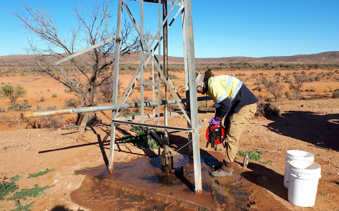 image of a team member working on groundwater assessment