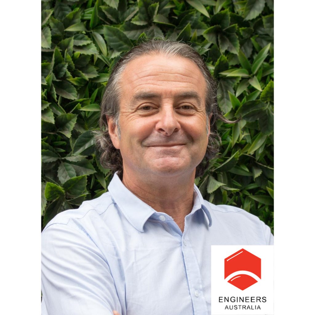 Image of Joe Pedicini with Engineers Australia logo